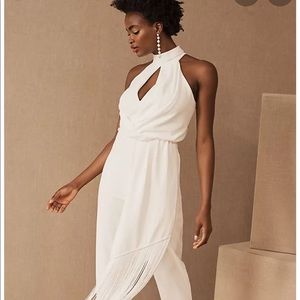 NWT White Jumpsuit BHLDN - Badgley Mischka Alanna Jumpsuit (One33 Social) Size 4